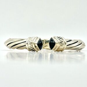 Silpada Vintage Retired B0761 Hinged Cuff Bracelet w/ Black Onyx